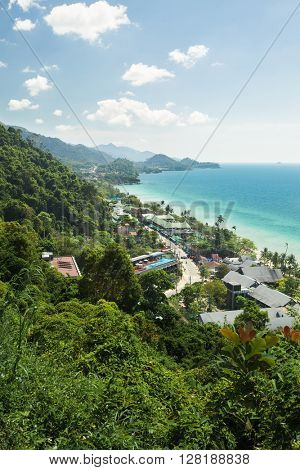 Road along a costline. Koh Chang island, Thailand