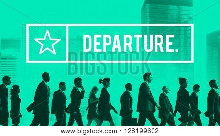 Departure Airport Destination Depart Deviation Concept