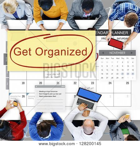 Get Organized Tidy Up Clean Schedule To Do Concept
