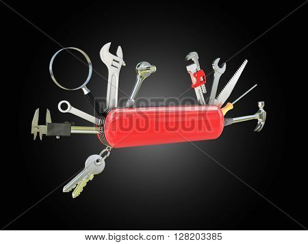 swiss knife multi tool 3d