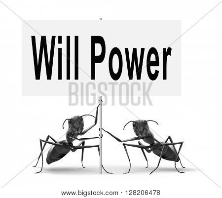 Will power of the mind or self dicipline or determination control thoughts