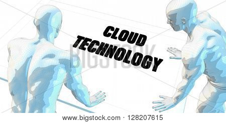 Cloud Technology Discussion and Business Meeting Concept Art 3D Illustration Render