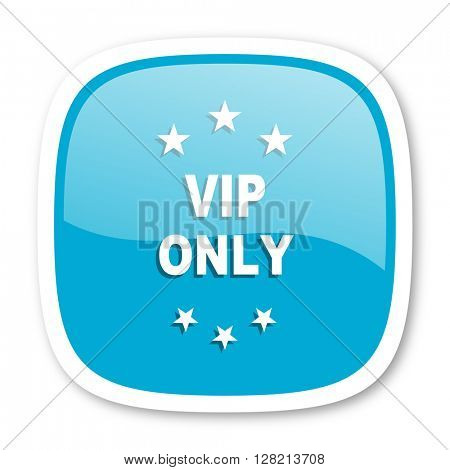vip only blue glossy icon