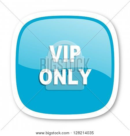 vip only blue glossy icon