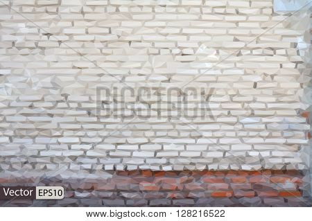 Vector bright low poly brick wall grungy grey texture