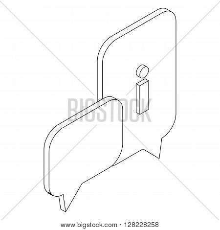 Speach bubles icon in isometric 3d style on a white background