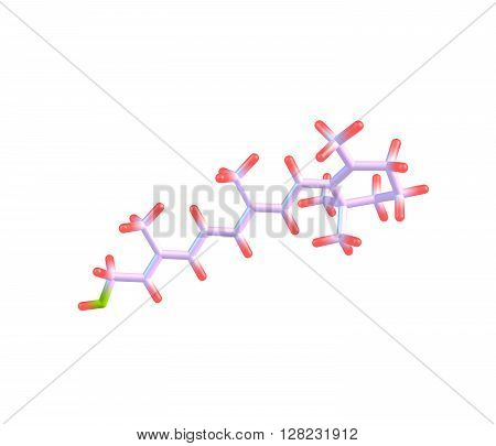 Retinol, the form of vitamin A absorbed when eating animal food sources, is a yellow, fat-soluble substance. 3d illustation