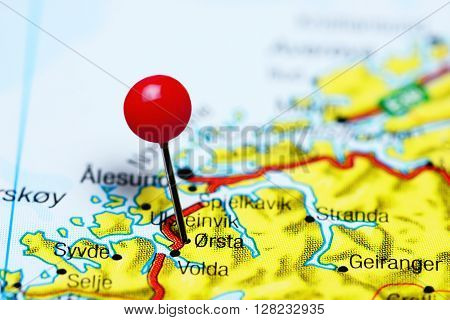 Orsta pinned on a map of Norway