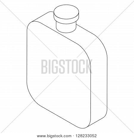 Flask icon in isometric 3d style on a white background