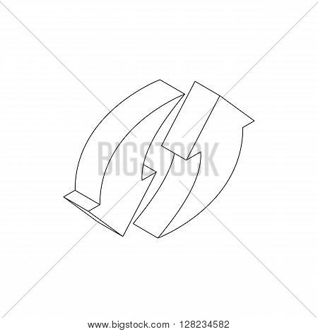 Refresh arrow icon in isometric 3d style on a white background