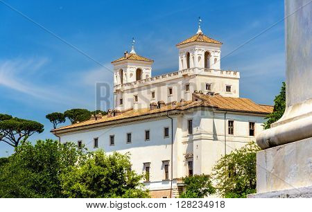 View of the Villa Medici in Rome - Italy