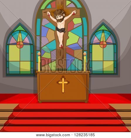 Jesus christ symbol in the church illustration