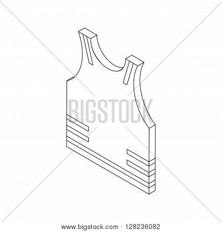 Paintball protective vest icon in isometric 3d style isolated on white background