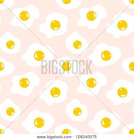 Seamless pattern with scrambled eggs. vector illustration