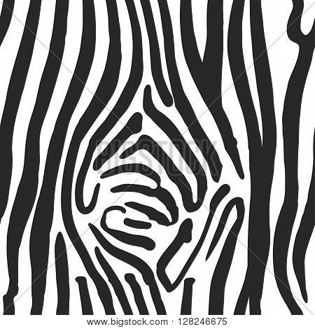 Vector Illustration of Zebra Print Seamless Pattern. Wild texture for Design, Website, Background, Banner. Zebra Template. Nature Wallpaper