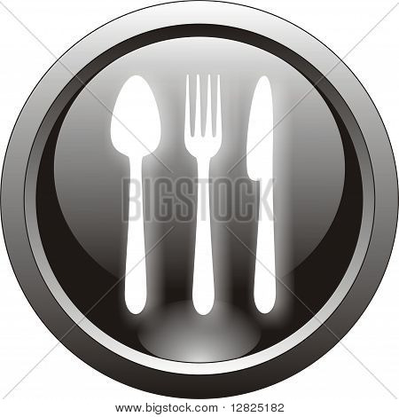 restaurant button or icon