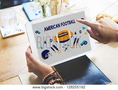 American Football Competition Game Goal Play Concept