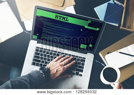 Html Programming Advanced Technology Web Concept
