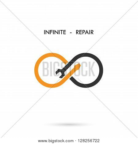 Infinite repair logo elements design.Maintenance service and engineering creative symbol.Business and industrial concept.Vector illustration