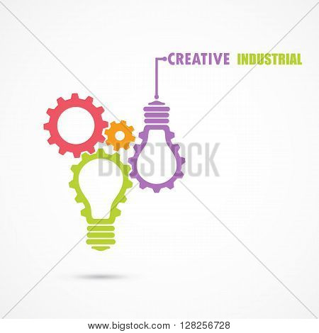Creative light bulb and gear abstract vector design banner template. Corporate business industrial creative logotype symbol. Business and industrial concept.Vector illustration