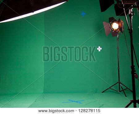Photo Studio for the filming of chroma key