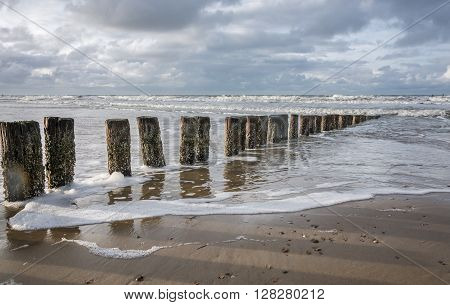 Beautiful clouds on the sea during a storm.