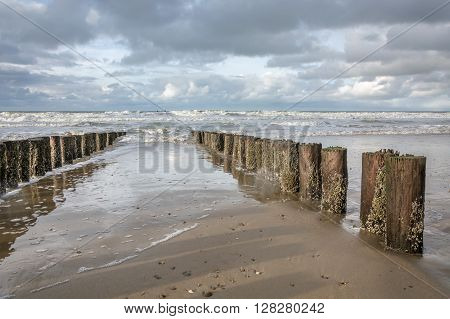 Beautiful clouds on the sea during a storm.