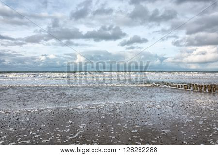 Beautiful clouds on the sea during a storm.