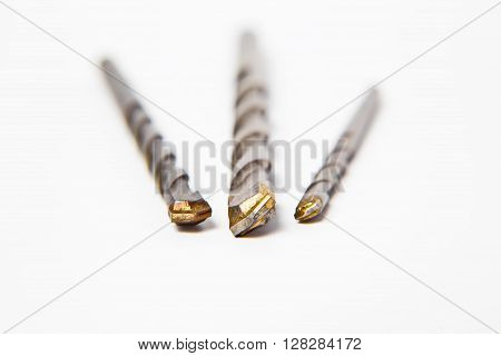 Drill bit for brick and concrete borer on a white background.