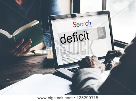 Deficit Crisis Problem Bankruptcy Debt Deficiency Concept