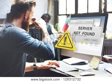 Server Not Found Error Inaccessible Concept