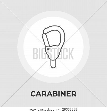 Carabiner icon vector. Flat icon isolated on the white background. Editable EPS file. Vector illustration.