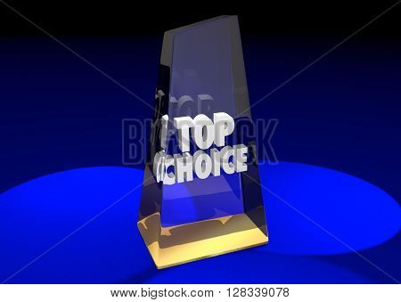 Top Choice Award Honor Best Ultimate Pick Poll Winner 3d Illustration