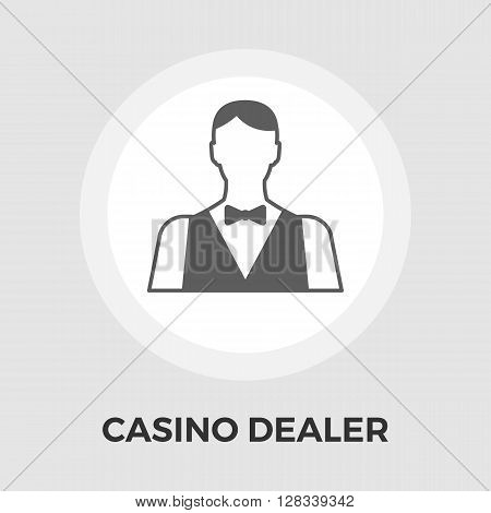 Casino Dealer Icon Vector. Flat icon isolated on the white background. Editable EPS file. Vector illustration.