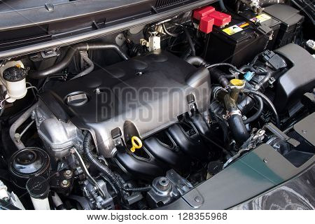 front car engine tuning with car machine part