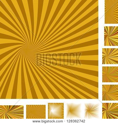 Brown vector spiral design background set. Different color, gradient, screen, paper size versions.