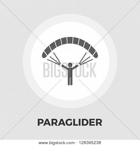 Paraglider icon vector. Flat icon isolated on the white background. Editable EPS file. Vector illustration.