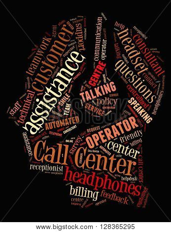 Call Center Operator, Word Cloud Concept 4