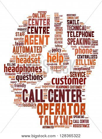 Call Center Operator, Word Cloud Concept 5