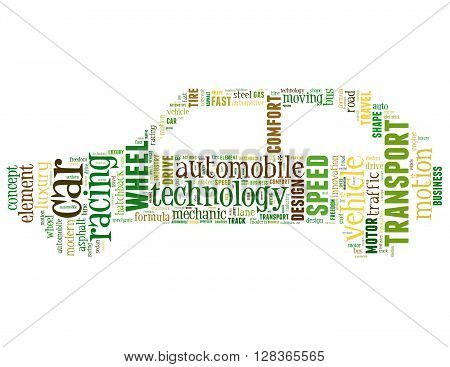 Car Side View, Word Cloud Concept 2
