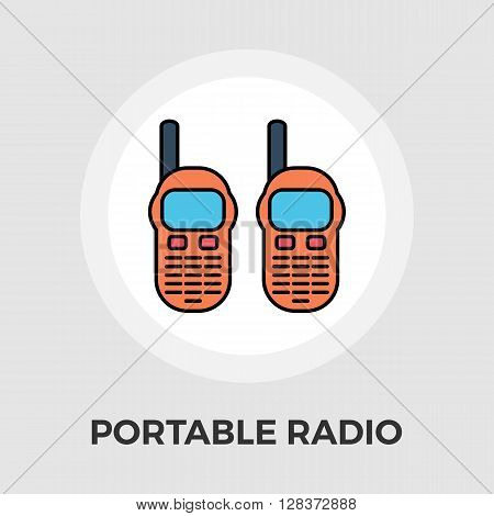 Portable radio icon vector. Flat icon isolated on the white background. Editable EPS file. Vector illustration.