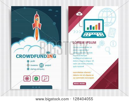 Project Crowdfunding Concepts And Set Of Banners.