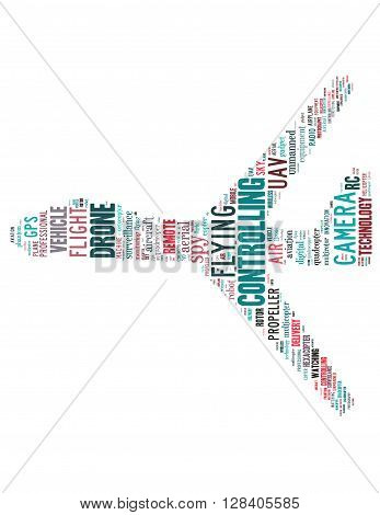 Drone Flying, Word Cloud Concept 4