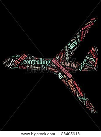 Drone Flying, Word Cloud Concept 5