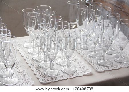 Glasses For Sparkling Wine On A Tablet