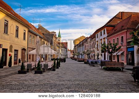 Baroque town of Varazdin street view northern Croatia