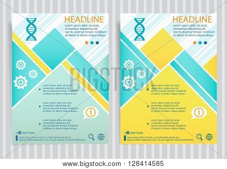 Dna Symbol On Vector Brochure Flyer Design Layout Template