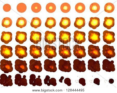 Sprite sheet of 64 frames containing a cool explosion.