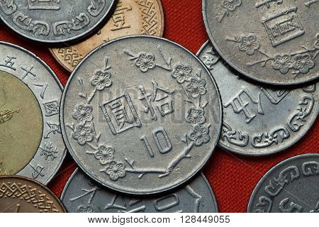 Coins of Taiwan. Taiwan 10 dollars coin