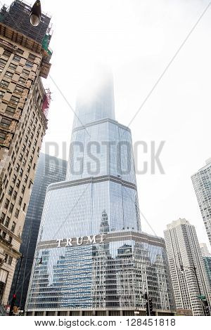 CHICAGO ILLINOIS - May 4 2016: Donald Trump Becomes the presumptive GOP nominee for the office of the President of the United States
